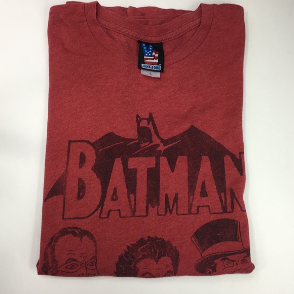 Junk Food Batman Villains Red Graphic T-Shirt - Picture 5 of 5